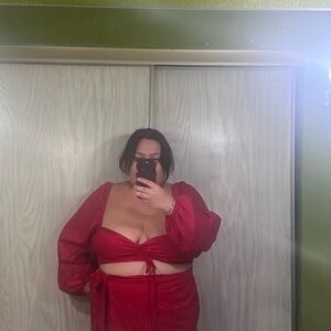 Elegant Red Wrap Skirt